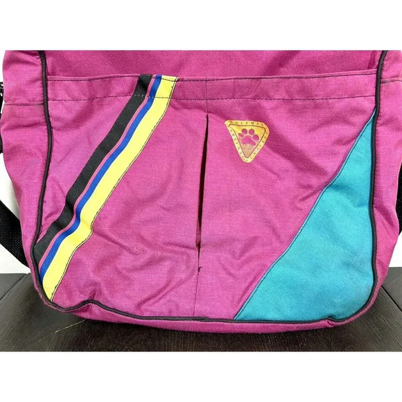Vintage 80’s Hot Pink Teal Coleman Insulated Zip Cooler With Pockets And Strap - Picture 3 of 14